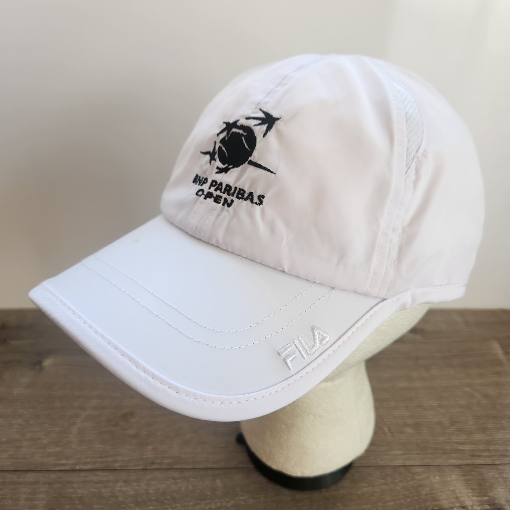 BNP Paribas Open Tennis Tournament Strapback Adjustable Fila White Hat Cap Dobel